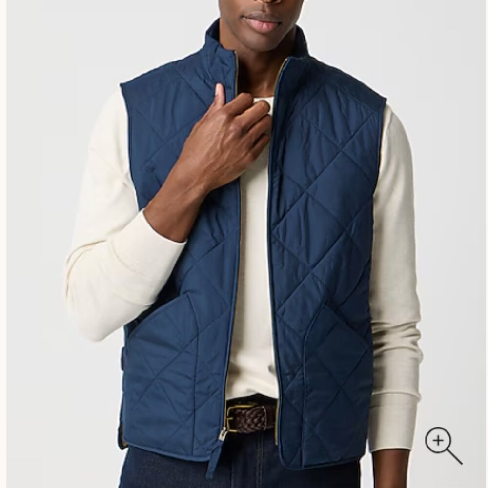 J. Crew Men's Navy Walker Quilted Vest Size M